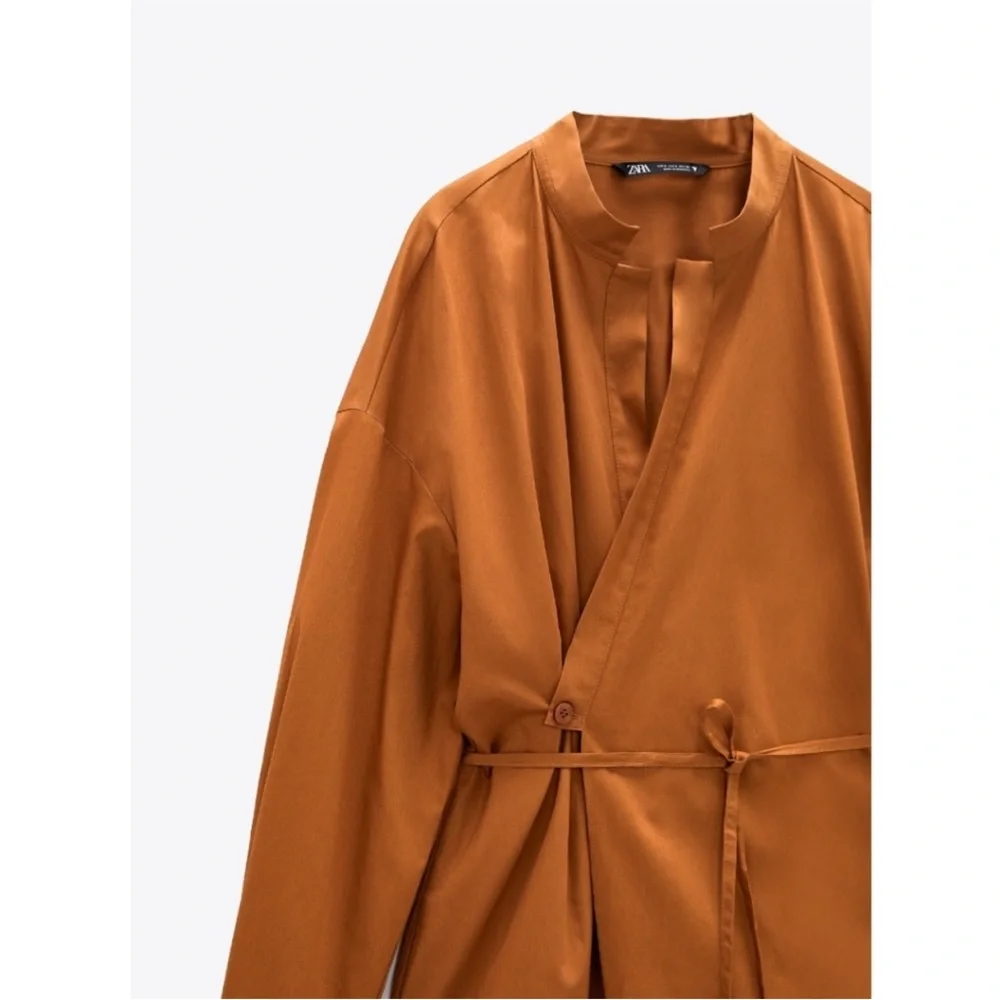 Zara burnt orange wrap dress - Picture 6 of 6